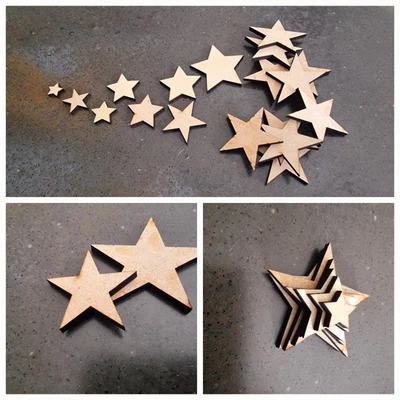 £1.85 • Buy Wooden Stars Laser Cut MDF Blank Embellishments Craft Decorations Shapes