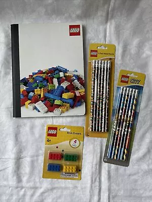 Lego Brick Erasers Pencils Composition Book • $35