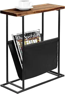 21-Inch Modern Wood & Metal End Table With Magazine Holder Sling • $32.99