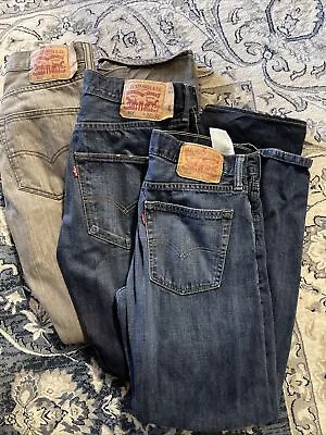 Lot Of 3 Pairs Of Used Men’s Levi Jeans 501 & 514 All Of Them Are 32 X 32 • $45