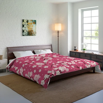 $179.99 • Buy Pink Cherry Blossoms Comforter Queen Bed Size Polyester 104  × 88 