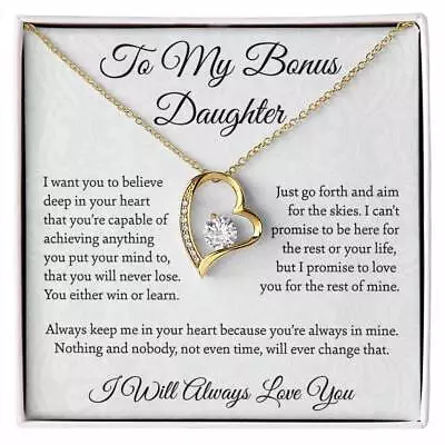 To My Bonus Daughter Necklace Gift Daughter Birthday Gift Daughter Necklace • $44.99