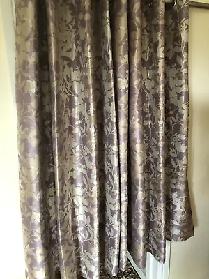 Gorgous Pair Of M&s F/l Curtains 51 X54  Each Lilac/grey/taupe= Total Width 102  • £14.99