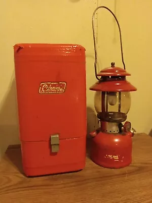 VINTAGE COLEMAN LANTERN 200A -- RED-DATED 1973-WITH Metal Case - 2/73 • $107.50