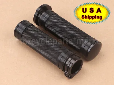 2x 1  Black Motorcycle Handle Bar Hand Grips For Harley Sportster Dyna Road King • $23.98