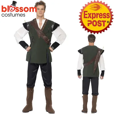 CA407 Men Robin Hood Of Nottingham Medieval Warrior Hero Archer Medieval Costume • $40.74