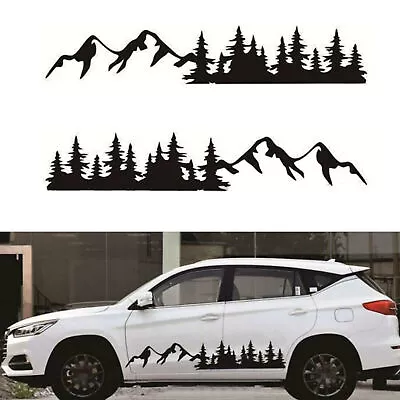2x Tree Mountain Forest Decal Car Side Body Graphic Sticker For RV Trailer Truck • $17.99