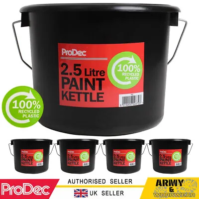 5 X ProDec 2.5 Litres Plastic Paint Kettle Painters Bucket Can Decorating Pot • £11.99