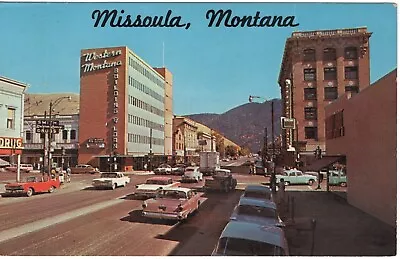 Vintage Postcard Missoula Montana Downtown View Circa 1950's Unused • $5