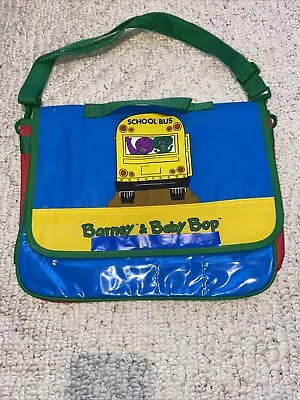 Vintage 1990s Barney & Baby Boop Backpack Purse Satchell Luggage Shoulder Bag • $14.99