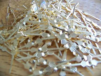 100 25 Mm BRASS   CHANDELIER PARTS LAMP CRYSTAL PRISM BEAD CONNECTOR PINS BOWTIE • $9.97