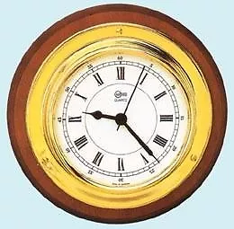 Victory BA1816 85mm 3-1/4  Brass Clock On Mahogany Wood Base 5  OD 135-918 • $89.99