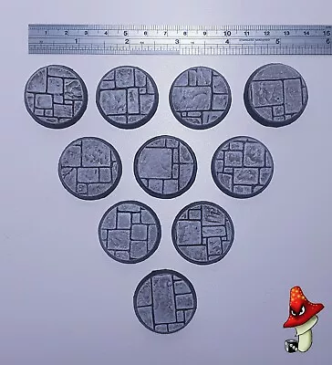 32mm Round Paved Dungeon / Temple Scenic Resin Bases Warhammer 40K D&D Fantasy  • £7.99