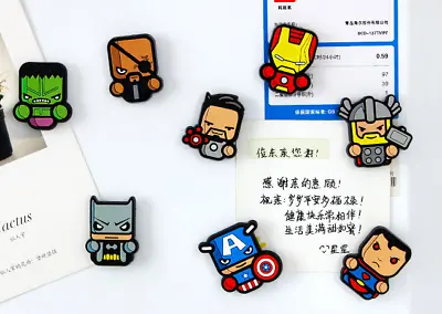 6 Avengers Superhero Spiderman FRIDGE MAGNET Kids Memo Party Bag Fillers Board • £4.99