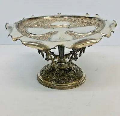 Antique Meriden B. Company Silver Quadruple Plate Ornate Pedestal Cake Stand 242 • $174