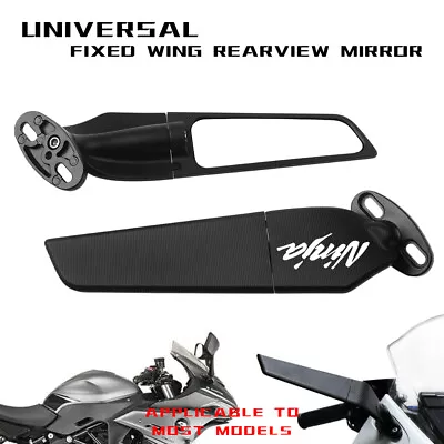 $49.81 • Buy FOR KAWASAKI NINJA ZX10R ZX6R 636 Rearview Mirrors Wind Wing Rotating Winglet