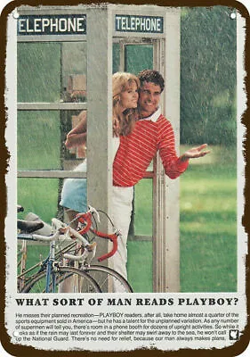 1983 WHY MAN READS PLAYBOY Vintage Look REPLICA METAL SIGN RETRO TELEPHONE BOOTH • $24.99