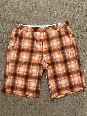 Puma Golf Shorts Men’s Size 34  (Orange Plaid) • $0.99