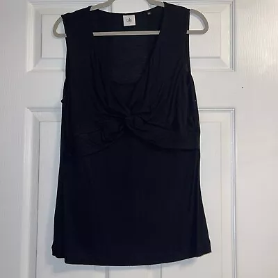 CAbi #3633 Show-Off Tank Black Twist Front Stretch Black Top Size Small Large • $15