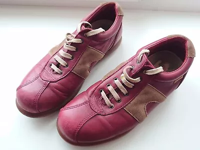 Camper Pelotas Womens Red /Brown Leather Sneaker Low Trainers Shoes 38 • £91.20