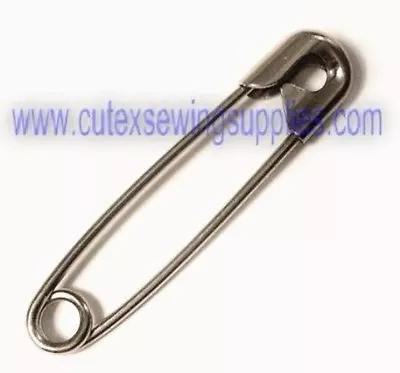 100 Pcs Nickel Plated Steel SAFETY PINS 2  Length (50.8mm) • $4.65