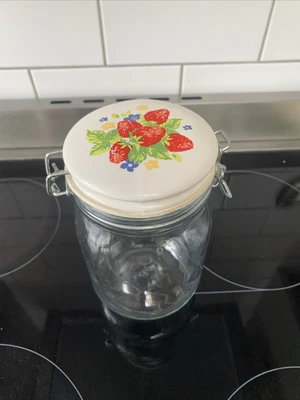 £1.50 • Buy Strawberry Pattern Ceramic Topped Kilner Storage Jar