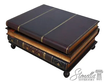 L61899EC: MAITLAND SMITH Bookspline Leather Wrapped Coffee Table • $1695