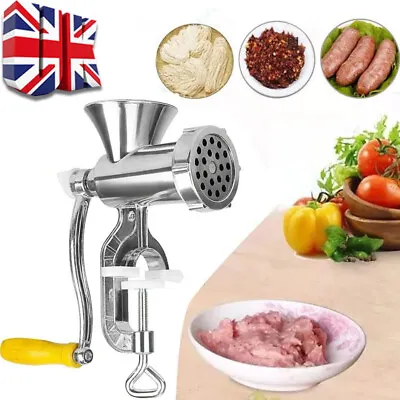 Manual Meat Grinder Mincer Hand Stuffer Sausage Sauce Machine Filler Maker Tool • £9.99