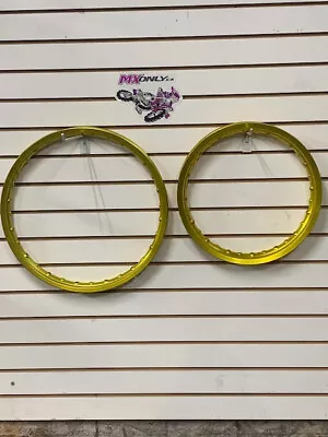 Yellow 85cc Rim Set 14x1.60 &17x 1.40  Gasgas MC85 Husky TC85 KTM 85sx RM85 YZ85 • $290.07