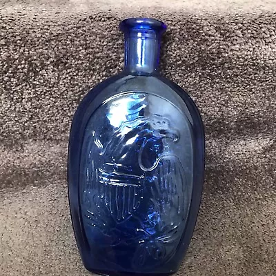 Blue Glass Decorative Bottle 8 Inch Eagle • $9.10