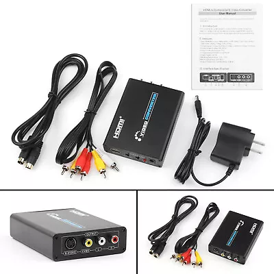 HDM To 3 RCA AV+S-Video CVBS Composite R/L Audio 1080P Converter US Plug E4 • $35.99