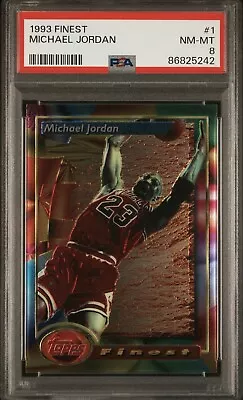 1993 Topps Finest Michael Jordan #1 PSA 8 NM-MT HOF Chicago Bulls New Slab • $18.13