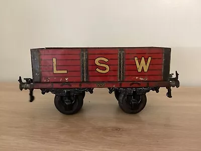 BING 1-GAUGE 1012 LSW LARGE OPEN COAL WAGON. Red • $295