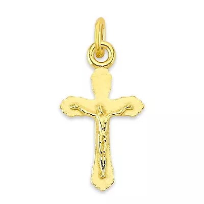 Solid Gold Crucifix Charm In 10k Or 14k Tiny Religious Collectable For Bracelet • $29.99