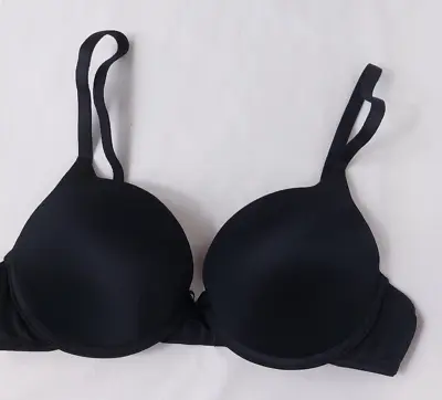 Brand New Ex M&S Underwired Plunge T-Shirt Bra Size 32AA Black • £6