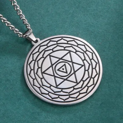 Anahata Symbol Necklace Stainless Steel Yoga Meditation Amulet Mandala Buddhism • $5.93