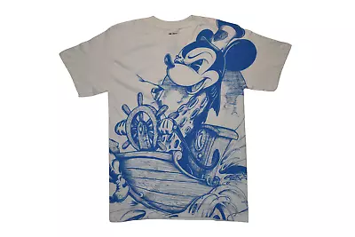 Disney Bloc 28 Mens Mickey Mouse Steamboat Willie White Shirt New XS • $9.99