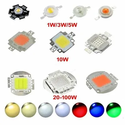 High Power LED Chip 1W 10W 100W COB SMD LED Bead White RGB UV Grow Full Spectrum • $2.96