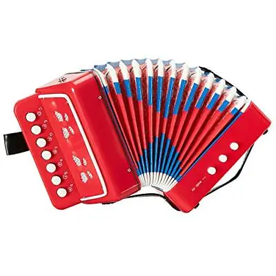 10 Keys Button Accordion For Kids Mini Accordian Musical Instrument Red  • $33.95