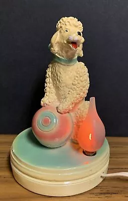 Vintage Chalkware Poodle With Ball Childs Night Light Lamp WORKS 1940's-1950's • $53.95