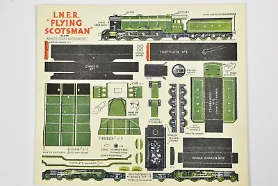 Genuine 1947 Modelcraft Micromodel Card Lner Flying Scotsman Loco Kit • £5