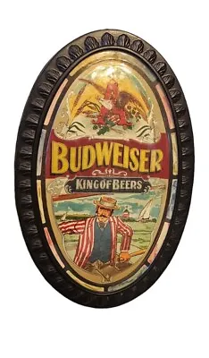 Budweiser King Of Beers Vintage  Signage 12  Oval BAR SIGN • $29.74