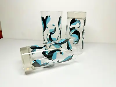 Set 3 Vintage 50's 60's Tumblers Water High Ball Glasses Mid Century Modern MCM • $22.99