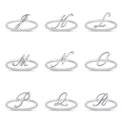 NEW! Sterling Silver 925 LETTERS INITIAL J TO R DESIGN RINGS SIZES 4-10 • $14.15