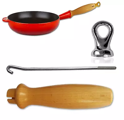  Le Creuset Replacement Wooden Handle + Inner Rod + Hanger For Frying Pan • £35.49