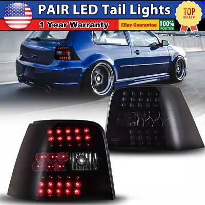 Tail Lights For 1999-2004 Volkswagen Golf IV GTI MK4 LED Brake Lamps Black Smoke • $156.99