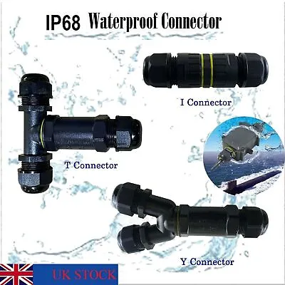 2 X Waterproof Junction Box Case Electrical Cable Wire Connector Outdoor Ip68 • £9.69