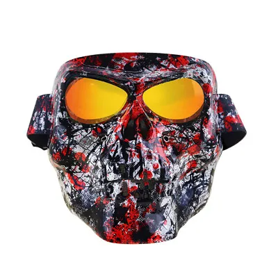 Motorcycle Goggles Skull Face Mask Shield ATV Dirt Bike Motocross Racing Eyewear • $18.99