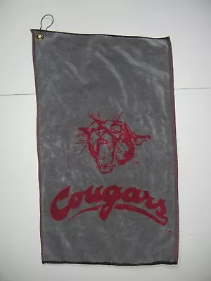 Vtg 90s WASHINGTON STATE WSU COUGARS Gray/Red COLLEGE GOLF TOWEL Rain Bag Gear • $44.99