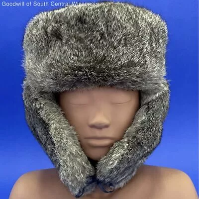 Men's Mad Bomber Rabbit Fur Trapper Hat Sz L • $18.99